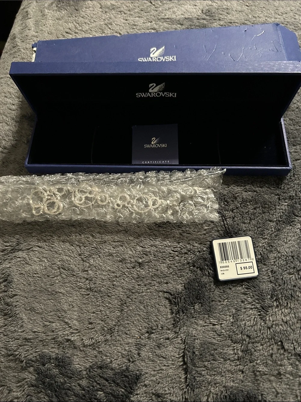 Swarovski Silver Circle-Link Bracelet with Logo Tag